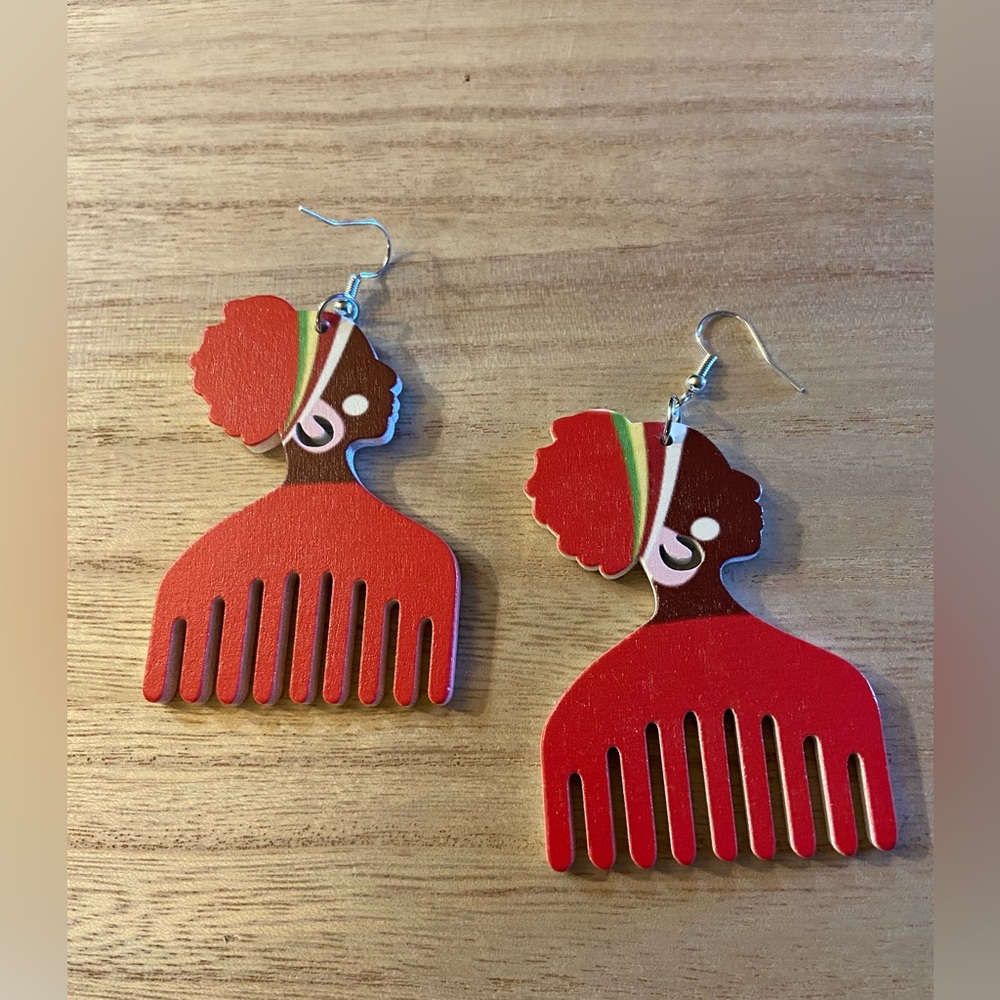 Afro Pick Earrings